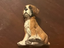 Vintage 1999 Castagna Italy Boxer Puppy Dog Figurine #90781 Seated collar picture