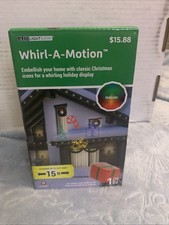 Gemmy LED Lightshow Projection Whirl a Motion Red/Green Christmas Icons picture