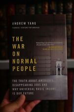 War on Normal People signed by Andrew Yang with  business Card  picture
