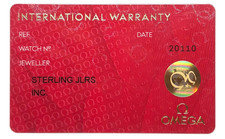 Blank OMEGA International Warranty Certificate w/ Dealer Stamp OEM Authentic picture