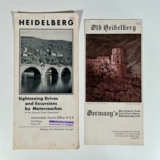 Antique 1933 Old Heidelberg Germany Tourism Brochure Set Castle Ruins Etching picture