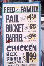#XX164 - h Old 35mm Slide Photo- New York Worlds Fair Restaurant Menu Sign- 1964 picture
