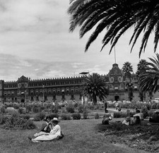 Mexico City People sit a park front National Palace Mexico Cit- 1952 Old Photo picture