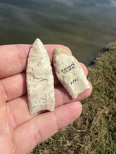 Lot Of Two Native American Restored Paleo Clovis Points Arrowheads picture
