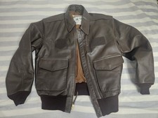 Excelled Defense Logistics Agency Wings A-2 Brown Goatskin 38SH Flight Jacket picture