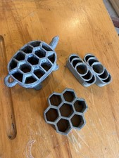 Vintage Japanese Metal Turtle Flower Frog Ikebana Kenzan Floral Cast Lot of 3 picture
