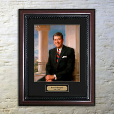 Ronald Reagan U.S. President LASER ENGRAVED Framed Portrait picture
