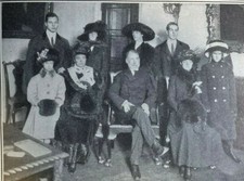 1910 Vintage Magazine Illustration New York Mayor William Gaynor and Family picture