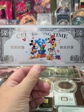 2015 Disney Celebrating Time Mickey Minnie 3g .999 Silver Note China Rare picture