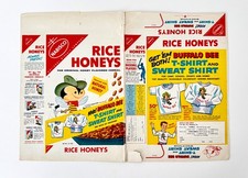 Vintage 1950s Nabisco Rice Honeys Cereal Box Printers Proof T-Shirt/Baseball Toy picture