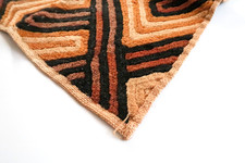 NEW Vintage African Kuba Shoowa Cloth Raffia Textile Panel 25x26 Kasai Velvet 03 picture