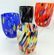 ARLECCHINO MURANO STEMLESS WINE - OLD FASHIONED GLASSES - SET OF 4 - PRIMARY picture