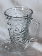 Vintage Cowboy Boot 6” Clear Glass Drinking Mug picture