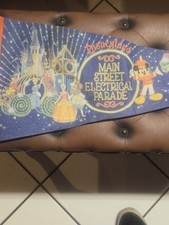 Vintage Disney Disneyland Main Street Electrical Parade Blue Pennant Felt Flag picture