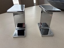 Vintage Mid Century Chrome I Beam Bookends SHINY  5