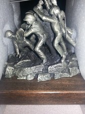 The Danbury Mint Victory at Iwo Jima Pewter Sculpture w/ Wood Base NIB W/COA  picture
