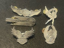 Lot Of 5 Vintage Harley Davidson Hat Pins Assorted Biker Motorcycles Old Shook picture
