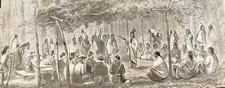 XL2 Newspaper & Photo Drawing 1867 Native & Settlers Conference KS Orig 1962 picture