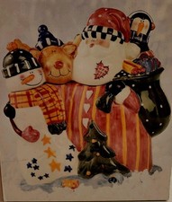 Vintage SANTA'S HELPERS Cookie Jar Penguin Snowman Santa Claus Rudolph  picture