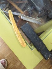 Antique Crown Art Nouveau Barber Figural Straight Razor Celluloid Handle Germany picture