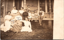 Postcard RPPC The Jacobs Home and Family Sitting Outside picture