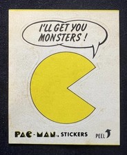 1980 FLEER #31 PAC-MAN *WHITE ROOKIE CARD* STICKER SERIES 1 NO EYES LOW POP VG picture