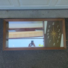 Vintage 1960’s MCM Turner Wall Accessory Clock, Mirror & Shelf 8750 picture
