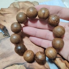 Big 20mm Grade A Natural Wood Round Beads Bracelet Men Woman Lucky Gift Bracelet picture