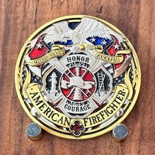 American Firefighter First In Last Out Honor Courage Challenge Coin M#17 picture