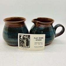 VTG Flat River Studio P.E.I Canada Robert Wilby Signed Sugar Bowl & Creamer Set picture