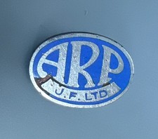 Rare Original World War II Industrial Factory-Issue ARP Enamel Badge J. F. LTD picture