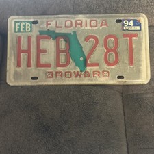 USED VINTAGE 1993 FLORIDA LICENSE PLATE - picture
