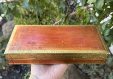 Vintage Italian Florentine Painted & Gold Gilt  Embossed Trim Trinket Box picture