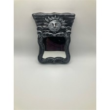 Vintage MAHANA Celestial Sun Face Wall Mirror Pewter Tone Boho Southwestern Deco picture