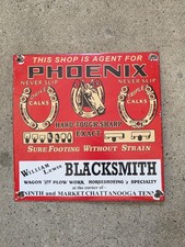VINTAGE 1950'S PHOENIX NEVER SLIP HORSESHOE PORCELAIN SIGN 10