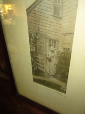 Antique Rare Wallace Nutting Photo Nantucket Sconset Mitchell Door Basket Purse picture
