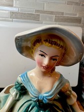 Vintage Lady in Blue dress Rubens Japan 4158 Planter Southern Belle PLANTER HTF picture