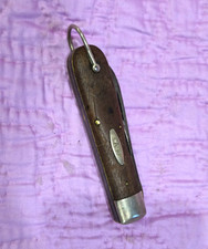 Vintage 1940-1964 Case XX 12031L Wood Electrician Knife TL-29 Brass Liners picture