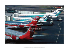 NY La Guardia Airport A3 Art Print – US Air, Republic 1983 – 42 x 29 cm Poster picture