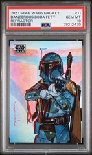 2021 Topps Chrome Star Wars Galaxy Dangerous Boba Fett Refractor Psa 10 picture