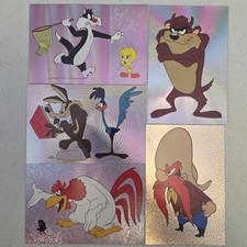 Vintage Looney Tunes Postcards Lot of 5 Tweety Taz Prismatic Foil picture