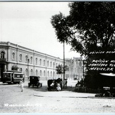 1914 Mexico City Santiago Tlaltelolco Military Prison RPPC Postcard Tram Auto picture