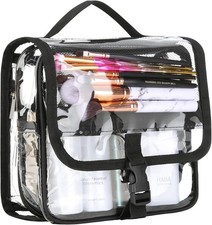 Clear Toiletry Bag with TSA Liquids Travel Bag, Hanging Black-Clear picture