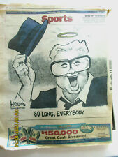 HARRY CAREY PASSING CHICAGO SUN-TIMES NEWS PAPER CUBS/WHITE SOX/CARDS HOLY COW picture