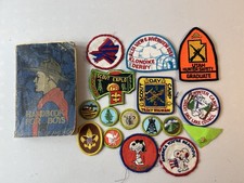 Vintage Boy Scouts Of America Handbook For Boys With Some Scout Patches & Others picture