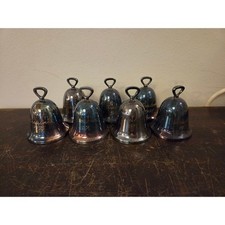 Reed & Barton Vintage Silverplate Christmas Bell Ornaments Lot of 7 1975-1984 picture