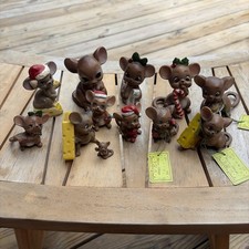 Vintage Lot X12 Josef Originals Mouse Mice Figurines Village Bone China Japan picture