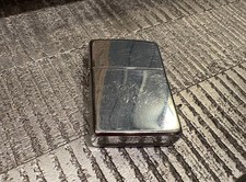 Vintage Zippo Lighter Polished Chrome Custom Monogram Engraved April 1991 picture