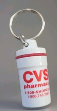 Vintage CVS Pharmacy Medicine Pill Bottle Plastic Keychain Bin F picture