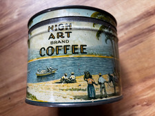 Vibtage 1940's 1lb Desirable Hight Art Coffee Tin Can picture